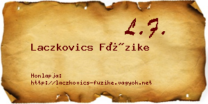 Laczkovics Füzike névjegykártya